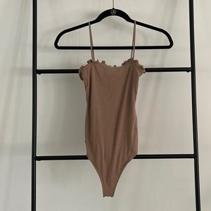 Nude Frill Trim Bodysuit
